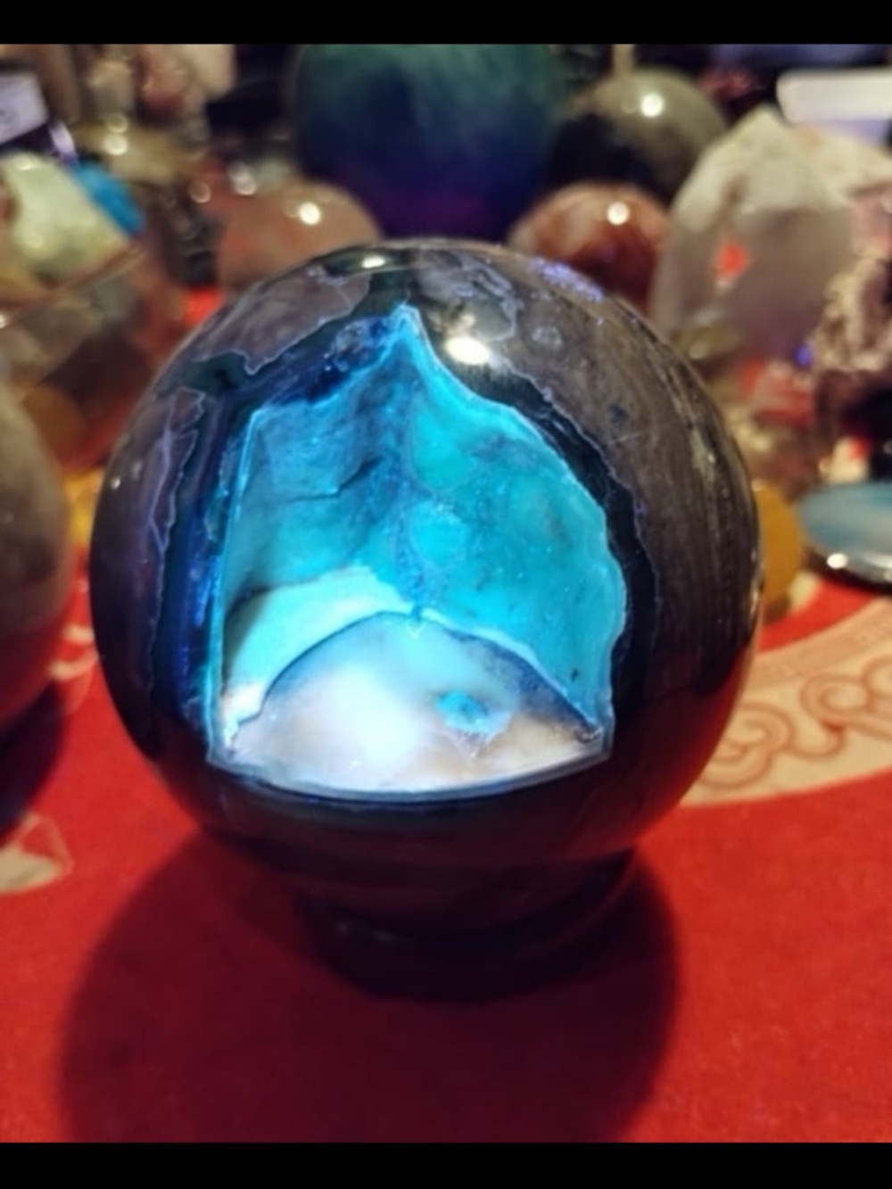 Volcano agate sphere - Picture 2 of 11